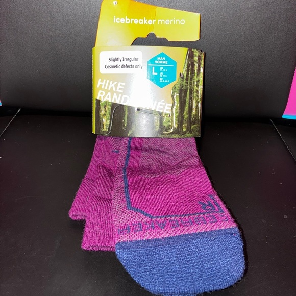Icebreaker Men’s L Hiking Merino Wool Crew Socks Moisture Wicking Supportive - Picture 1 of 5